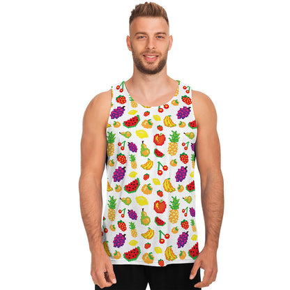 Pixel Fruits Pattern Print Men's Tank Top
