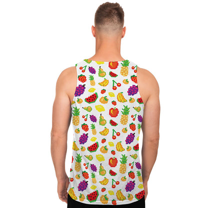 Pixel Fruits Pattern Print Men's Tank Top