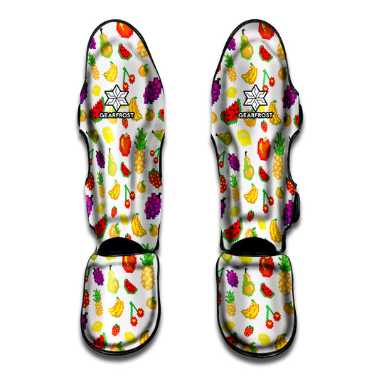 Pixel Fruits Pattern Print Muay Thai Shin Guard