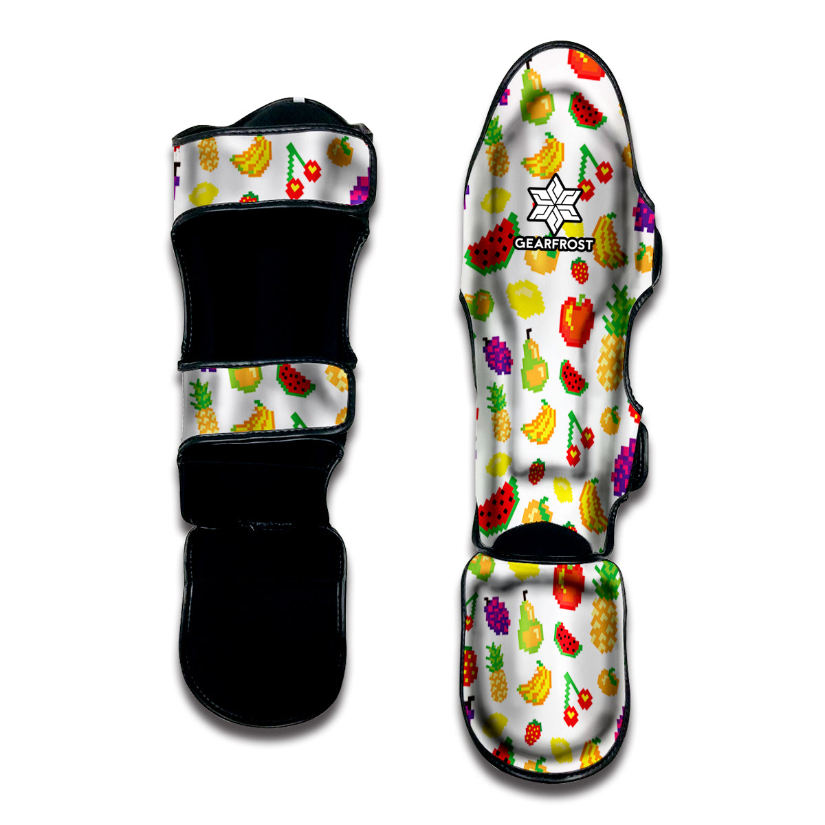 Pixel Fruits Pattern Print Muay Thai Shin Guard