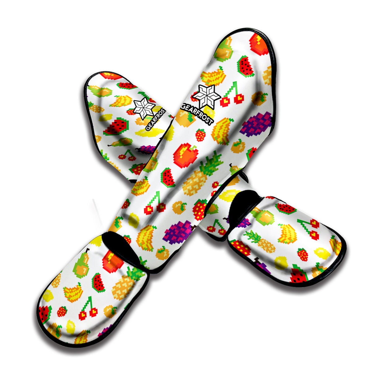 Pixel Fruits Pattern Print Muay Thai Shin Guard