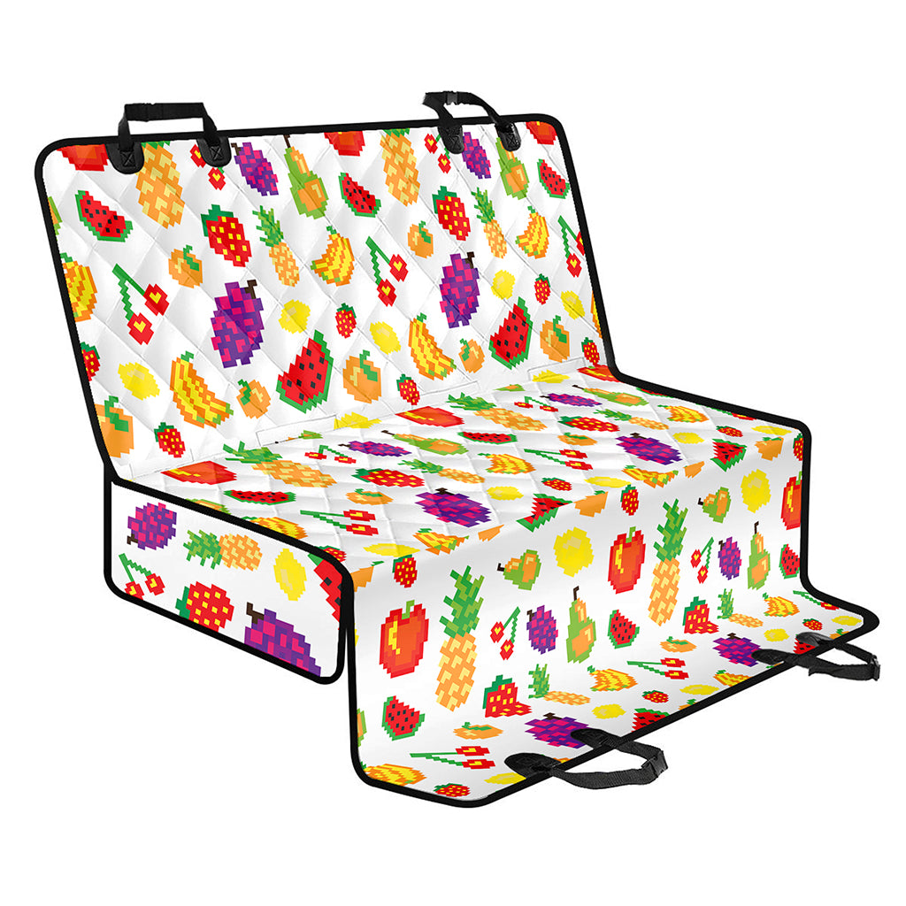 Pixel Fruits Pattern Print Pet Car Back Seat Cover