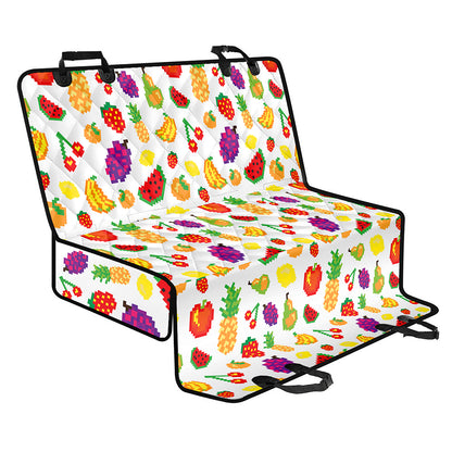 Pixel Fruits Pattern Print Pet Car Back Seat Cover