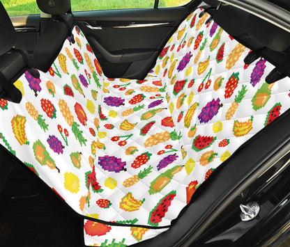 Pixel Fruits Pattern Print Pet Car Back Seat Cover