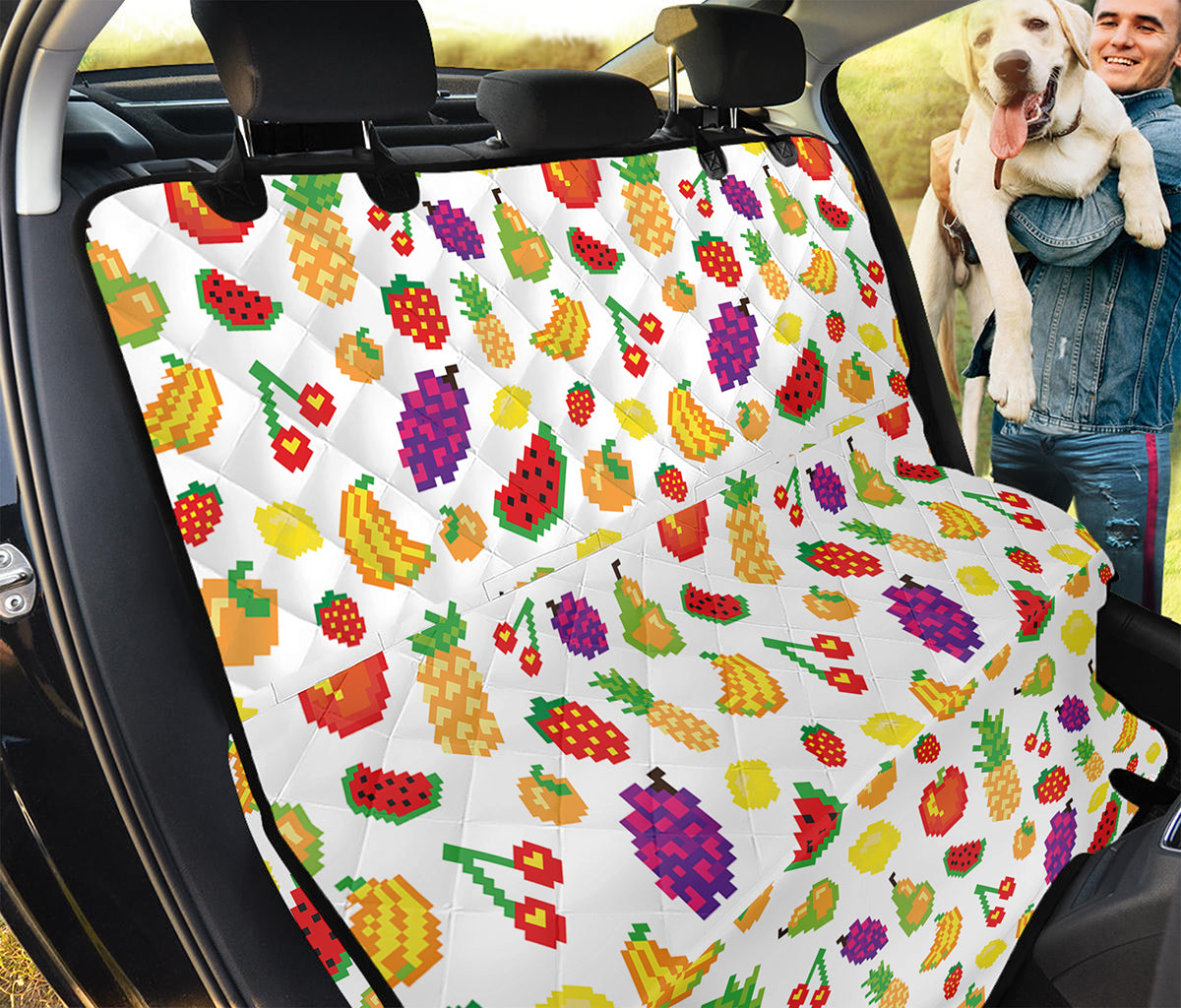 Pixel Fruits Pattern Print Pet Car Back Seat Cover