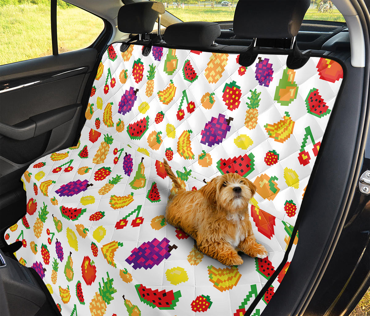 Pixel Fruits Pattern Print Pet Car Back Seat Cover