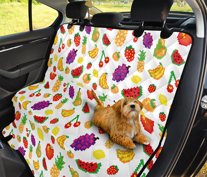 Pixel Fruits Pattern Print Pet Car Back Seat Cover