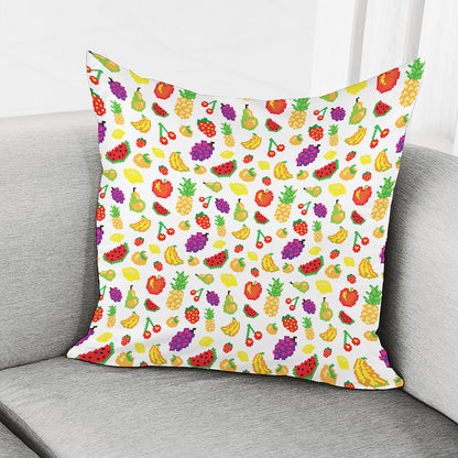 Pixel Fruits Pattern Print Pillow Cover