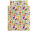 Pixel Fruits Pattern Print Quilt Bed Set