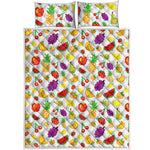 Pixel Fruits Pattern Print Quilt Bed Set