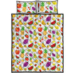Pixel Fruits Pattern Print Quilt Bed Set