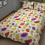 Pixel Fruits Pattern Print Quilt Bed Set