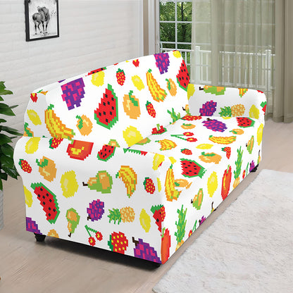 Pixel Fruits Pattern Print Sofa Cover