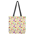 Pixel Fruits Pattern Print Tote Bag