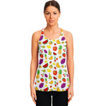 Pixel Fruits Pattern Print Women's Racerback Tank Top