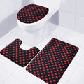 Pixel Heart Pattern Print 3 Piece Bath Mat Set