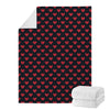 Pixel Heart Pattern Print Blanket