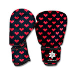 Pixel Heart Pattern Print Boxing Gloves