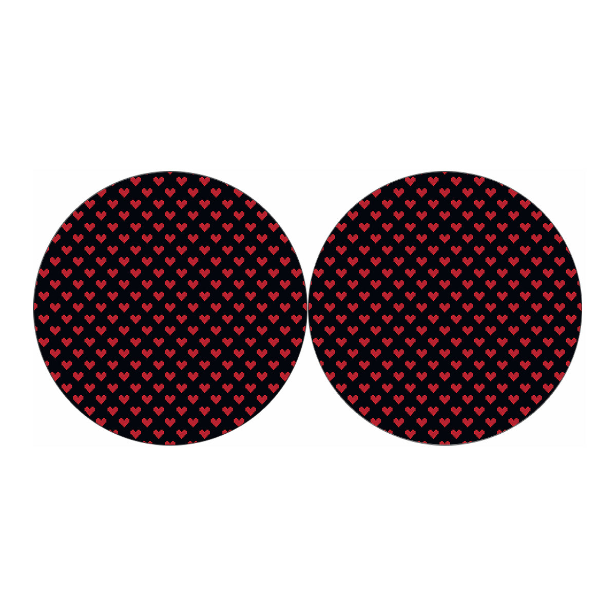 Pixel Heart Pattern Print Car Coasters