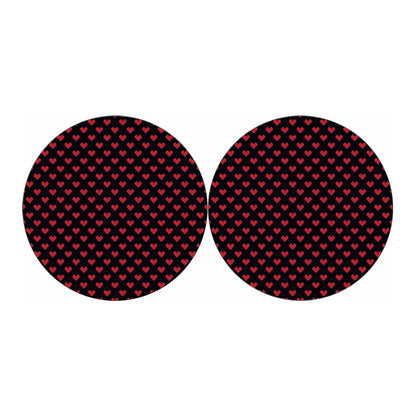 Pixel Heart Pattern Print Car Coasters