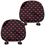 Pixel Heart Pattern Print Car Headrest Covers
