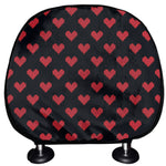Pixel Heart Pattern Print Car Headrest Covers