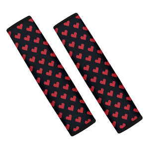 Pixel Heart Pattern Print Car Seat Belt Covers