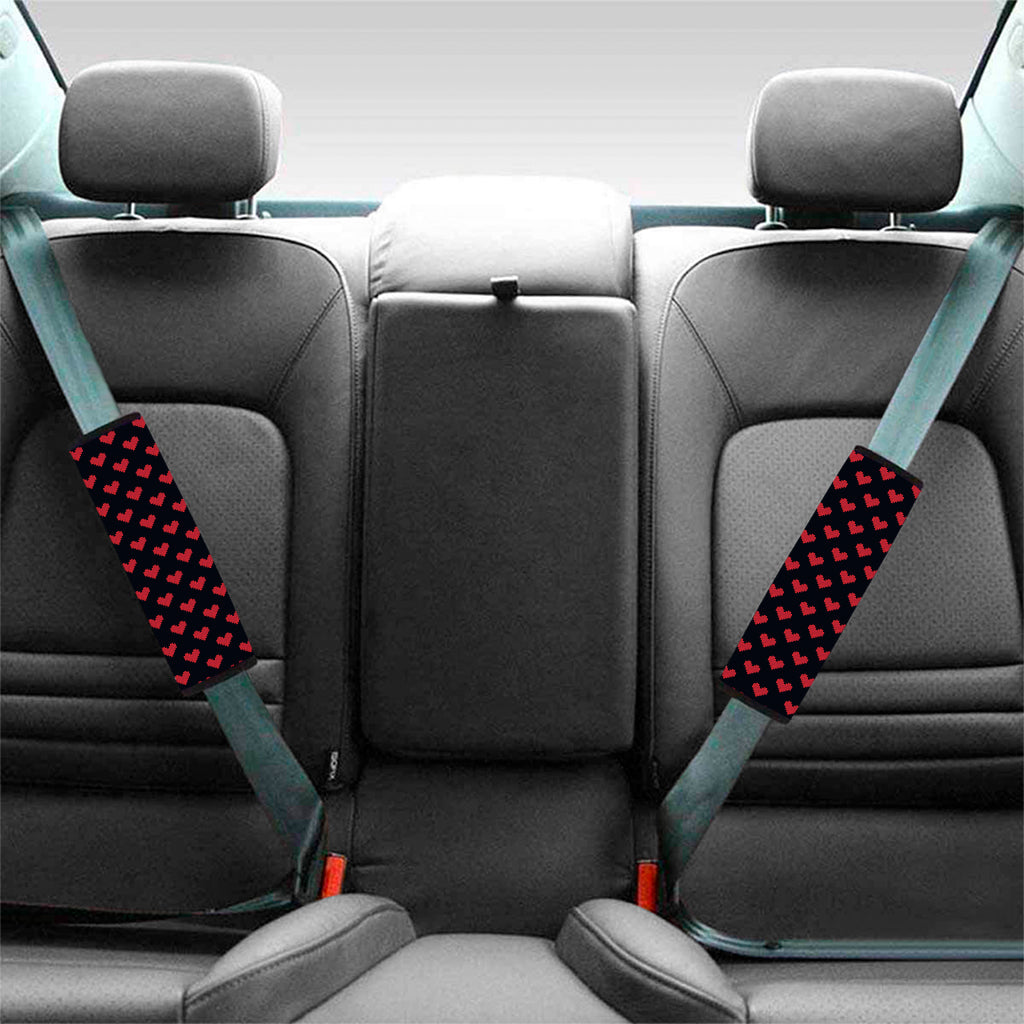 Pixel Heart Pattern Print Car Seat Belt Covers