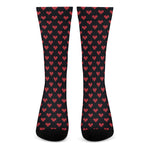 Pixel Heart Pattern Print Crew Socks