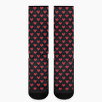 Pixel Heart Pattern Print Crew Socks