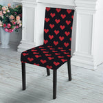 Pixel Heart Pattern Print Dining Chair Slipcover