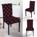 Pixel Heart Pattern Print Dining Chair Slipcover