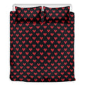 Pixel Heart Pattern Print Duvet Cover Bedding Set