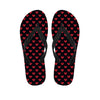 Pixel Heart Pattern Print Flip Flops