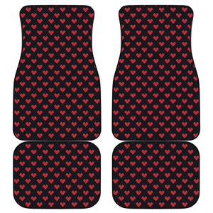 Pixel Heart Pattern Print Front and Back Car Floor Mats