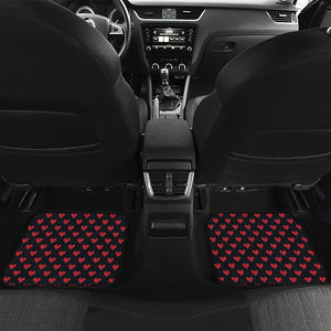 Pixel Heart Pattern Print Front and Back Car Floor Mats