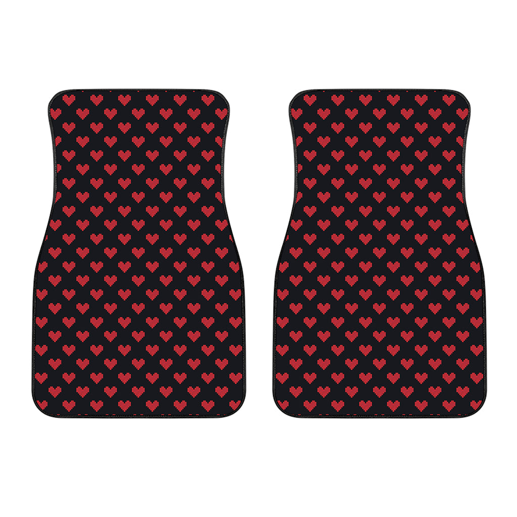 Pixel Heart Pattern Print Front Car Floor Mats