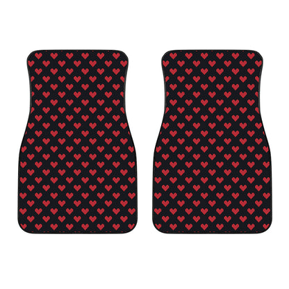 Pixel Heart Pattern Print Front Car Floor Mats