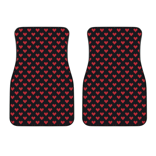 Pixel Heart Pattern Print Front Car Floor Mats