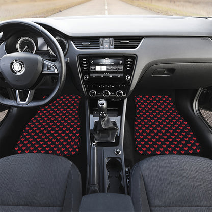 Pixel Heart Pattern Print Front Car Floor Mats