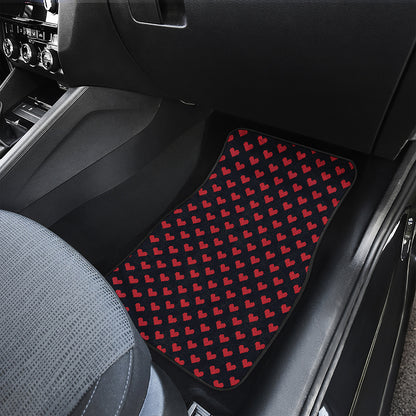 Pixel Heart Pattern Print Front Car Floor Mats