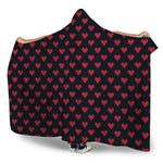 Pixel Heart Pattern Print Hooded Blanket