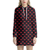 Pixel Heart Pattern Print Hoodie Dress