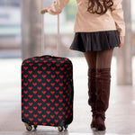 Pixel Heart Pattern Print Luggage Cover