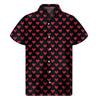 Pixel Heart Pattern Print Men's Short Sleeve Shirt