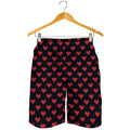 Pixel Heart Pattern Print Men's Shorts