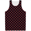 Pixel Heart Pattern Print Men's Tank Top