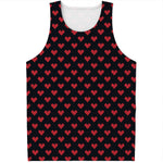 Pixel Heart Pattern Print Men's Tank Top