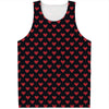 Pixel Heart Pattern Print Men's Tank Top