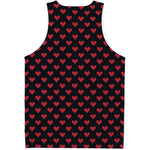 Pixel Heart Pattern Print Men's Tank Top